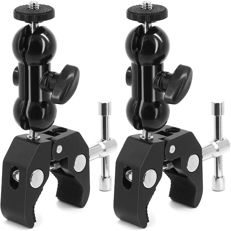 Anwenk 2Pack Camera Clamp Mount Monitor Mount Bracket Double Ballhead Ball Arm with Super Clamp Compatible with Ronin M Ronin MX Freefly MOVI - Image 1